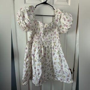 City Chic White Floral Canvas Mini Dress Size 20
